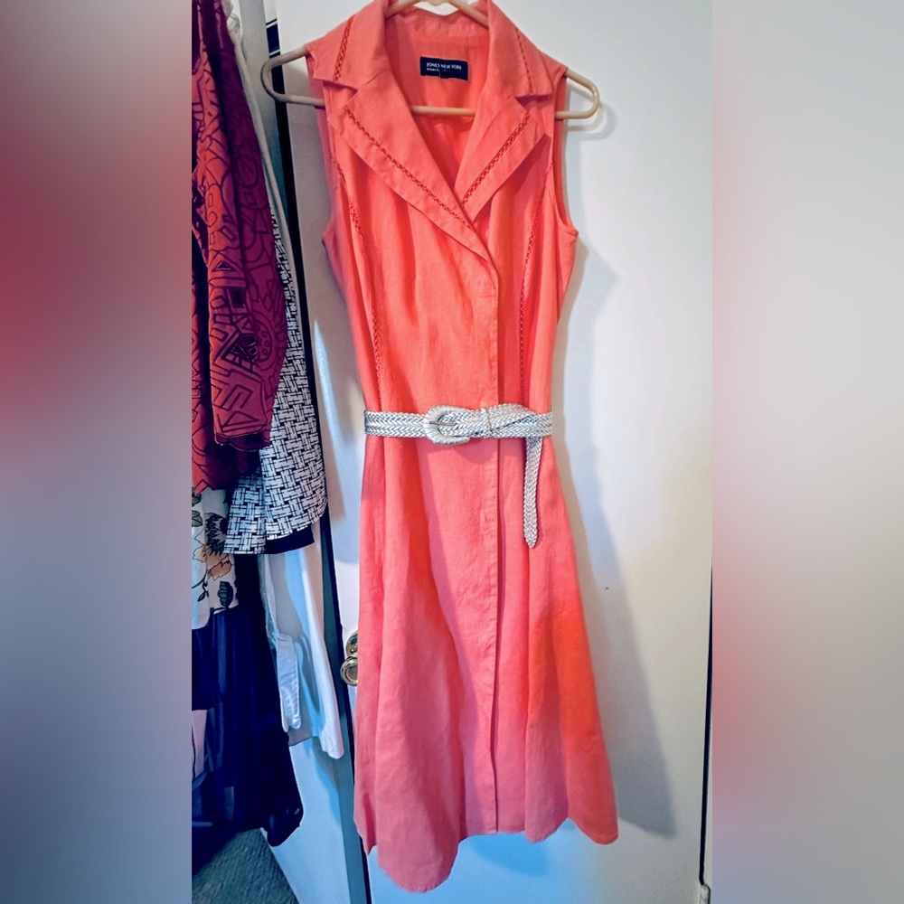 Jones New York Linen Midi wrap dress